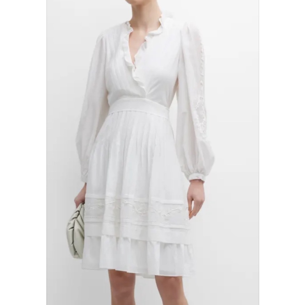 Kobi Halperin Elegant White Long Sleeve Dress NWOT
